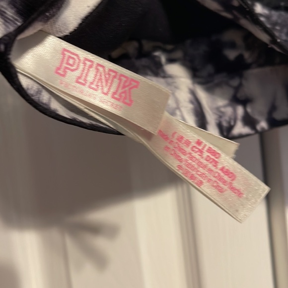 PINK Victoria's Secret black and white tie dye lace trim bralette size Medium - Picture 6 of 11